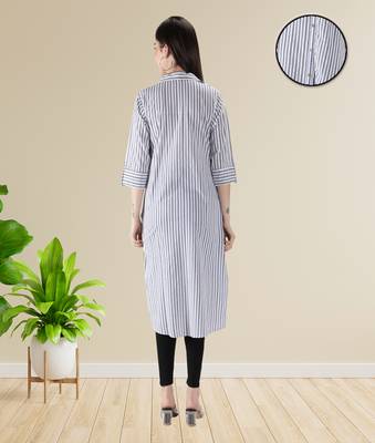 White printed cotton ethnic-kurtis 4