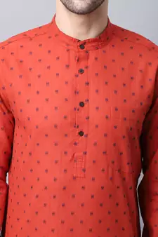 Red plain cotton men-kurtas