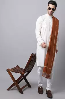 White plain cotton men-kurtas