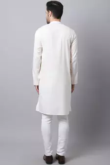 White plain cotton men-kurtas