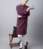 Black plain cotton men-kurtas