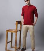 Maroon plain cotton men-kurtas