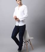 White plain cotton men-kurtas
