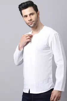 White plain cotton men-kurtas
