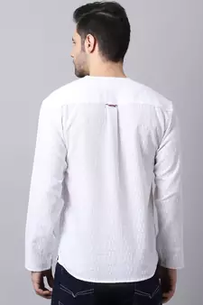White plain cotton men-kurtas
