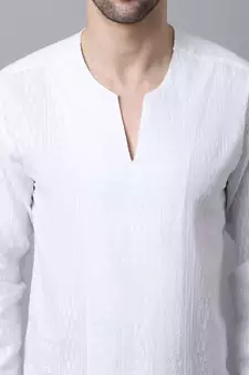 White plain cotton men-kurtas