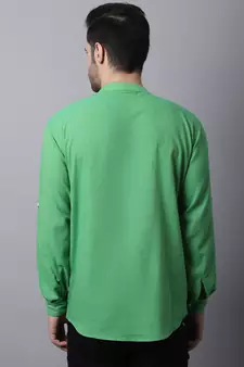 Green plain cotton men-kurtas