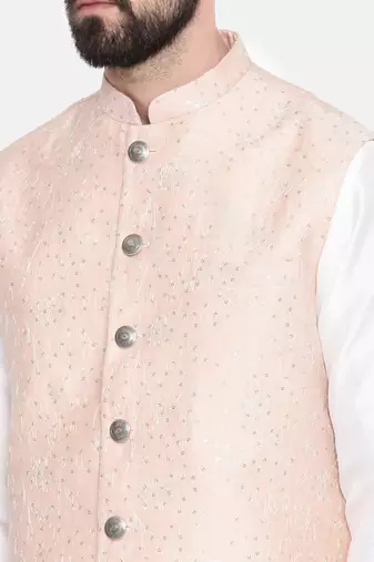 Chanderi Emb Pink Jacket