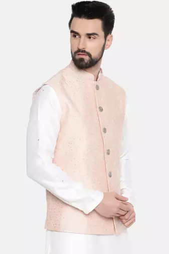 Chanderi Emb Pink Jacket