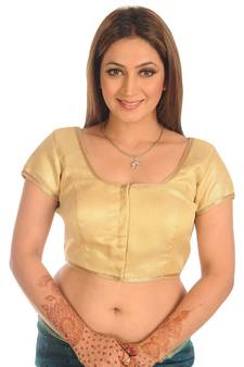 Gold Brocade Readymade Blouse