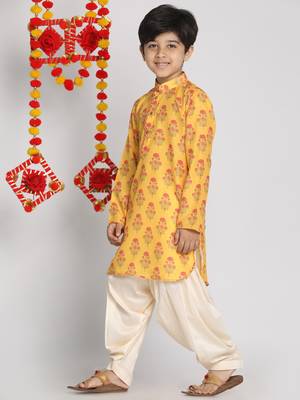  Multicolor-Base-Mustard And Cream Kurta Patiala Set 3