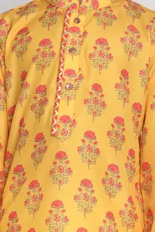  Multicolor-Base-Mustard And Cream Kurta Patiala Set