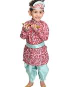  Multicolor-Base-Pink And Mint Kurta And Dhoti Set