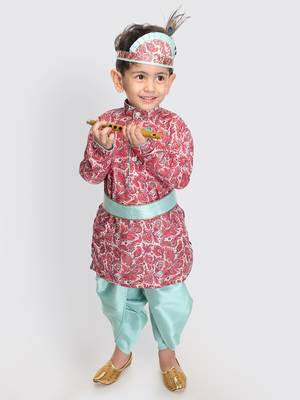  Multicolor-Base-Pink And Mint Kurta And Dhoti Set 2