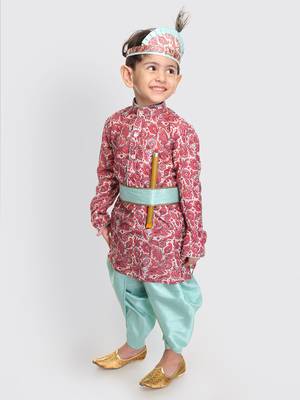  Multicolor-Base-Pink And Mint Kurta And Dhoti Set 4