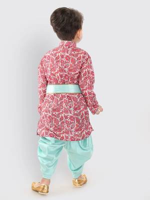  Multicolor-Base-Pink And Mint Kurta And Dhoti Set 5