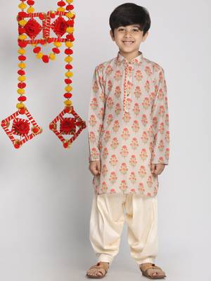  Multicolor-Base-Beige And Cream Kurta Patiala Set 2