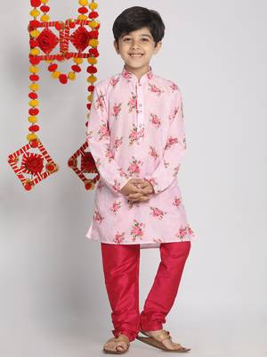  Multicolor-Base-Pink Kurta Pyjama Set 2