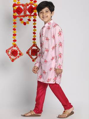  Multicolor-Base-Pink Kurta Pyjama Set 3