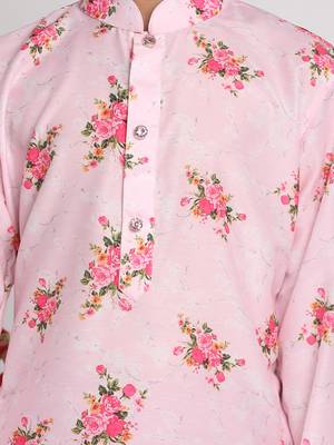  Multicolor-Base-Pink Kurta Pyjama Set 5