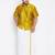 Yellow plain silk blend dhoti-kurta