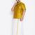 Yellow plain silk blend dhoti-kurta