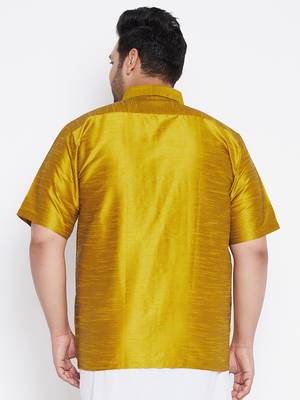 Mustard Silk Blend Ethnic Shirt 4