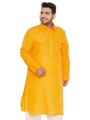 Mustard Cotton Blend Kurta 1