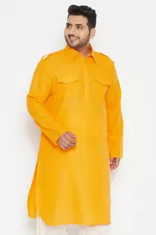 Mustard Cotton Blend Kurta