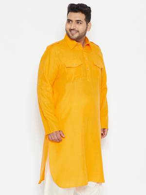 Mustard Cotton Blend Kurta 3