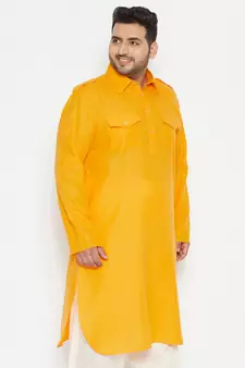 Mustard Cotton Blend Kurta