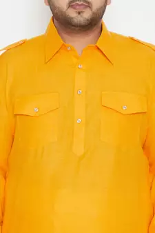 Mustard Cotton Blend Kurta