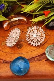 Pink earringsIndian Jewellery American Diamond Rose Polish Long Hangging Dangler Earrings for Women Wedding