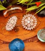 Pink earringsIndian Jewellery American Diamond Rose Polish Long Hangging Dangler Earrings for Women Wedding