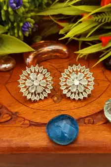 Green Indian Jewellery American Diamond Rose Polish Long Hangging Dangler Earrings for Women Wedding
