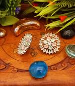 Multicolor Indian Jewellery American Diamond Rose Polish Long Hangging Dangler Earrings for Women Wedding