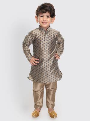 Infant  Chiku Cotton Blend Kurta Pyjama Set 2