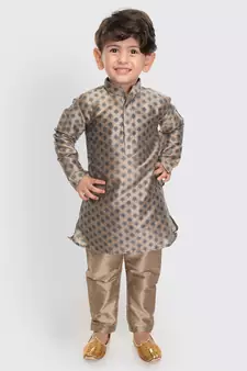 Infant  Chiku Cotton Blend Kurta Pyjama Set