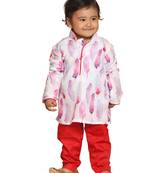 Infant  Multicolor-Base-White Cotton Blend Kurta Pyjama Set