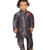 Infant  Multicolor-Base-Blue Silk Blend Kurta Pyjama Set