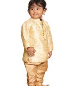 Infant  Gold Silk Blend Kurta Pyjama Set