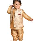 Infant  Rose Gold Silk Blend Nehru Jacket