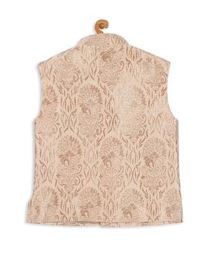 Infant  Rose Gold Silk Blend Nehru Jacket 4