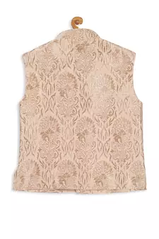 Infant  Rose Gold Silk Blend Nehru Jacket