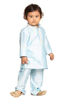 Infant Boys Aqua Viscose Kurta Pyjama Set