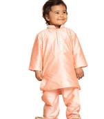 Infant  Pink Viscose Kurta Pyjama Set