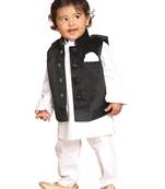 Infant  White Cotton Kurta Pyjama Set