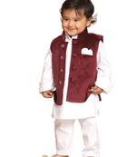 Infant  White Cotton Kurta Pyjama Set