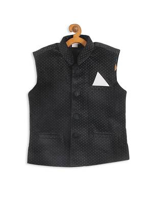 Infant  Black Velvet Nehru Jacket 3