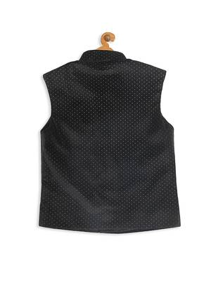 Infant  Black Velvet Nehru Jacket 4
